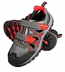 Sandały zamszowe bezpieczne szaro-czerwone 39 - Sandały zamszowe bezpieczne szaro-czerwone 47