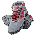 Trzewiki bezpieczne zamszowe szaro-czerwone 39 - Trzewiki bezpieczne zamszowe szaro-czerwone 47