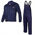 Ubranie komplet granatowe 210g/m2 S-164 - Ogrodniczki białe 210g/m2 XL-182