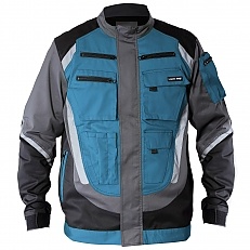 Bluza czar.-szar.-turk. z pasami odblaskowymi S