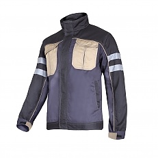 Bluza czar.-szar.-beż. z pasami odblaskowymi S