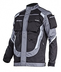 Bluza czar.-szar. z pasami odblaskowymi S