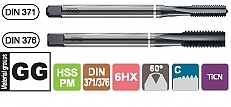 GWINTOWNIK DIN-371 B M 3 HSS PM TiCN GG