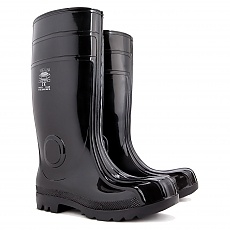 Kalosze bezpieczne męskie czarne bardzo wysokie PVC 40