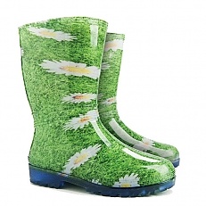Kalosze damskie średnio-wysokie stokrotka PVC 36/37
