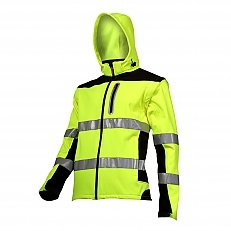 Kurtka ostrzeg.Softshell z odpin.rękawami żółta 320g/m2 S