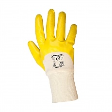 Rękawice z nitrylem żółto-białe kpl.12 par 9[L]