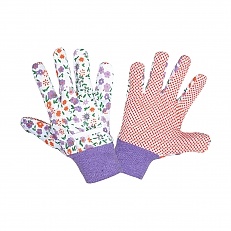 Rękawice nakrapiane PVC fioletowe ze ściągaczem 7[S]