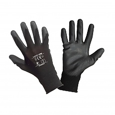 Rękawice powlekane PU czarne kpl.12 szt. 8[M]