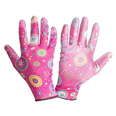 Rękawice powlekane PU różowe 7[S]