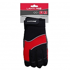 Rękawice warsztat. antypoślizg. czarno-czerwone 8 [M]