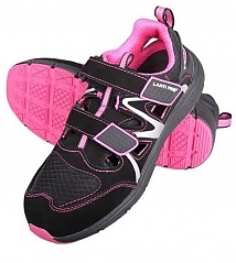 Sandały zamsz. bezpieczne damskie czarno-różowe 36