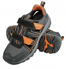 Sandały zamszowe bez podnoska szaro-pomarańcz. 39