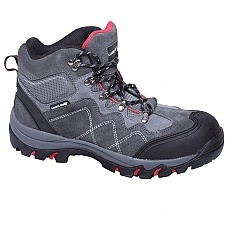 Trzewiki bezpieczne zamszowe szaro-czerwone 39