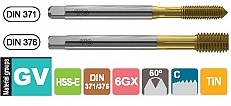 WYGNIATAK DIN-371 C M 2 6GX HSS-E GV TiN