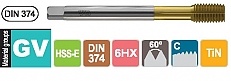 WYGNIATAK DIN-374 C M 4X0.5 6HX HSS-E GV TiN